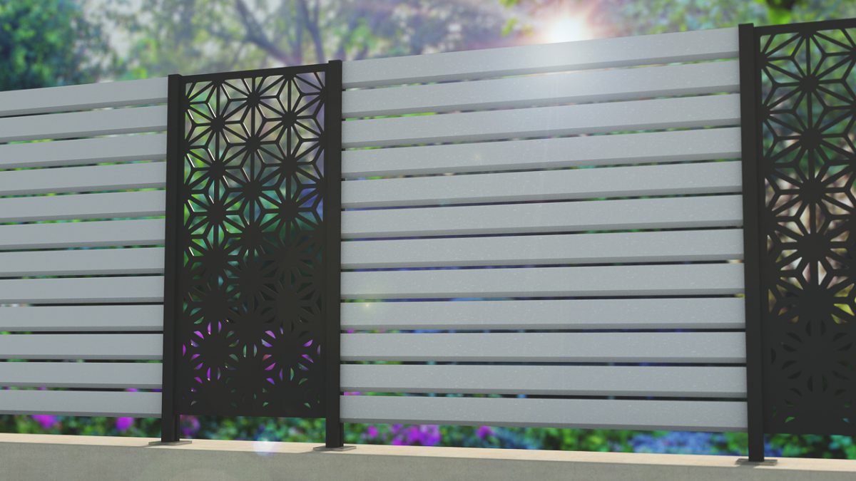 Individueller Sichtschutz mit Design-Element, Simons Zäune Au SG